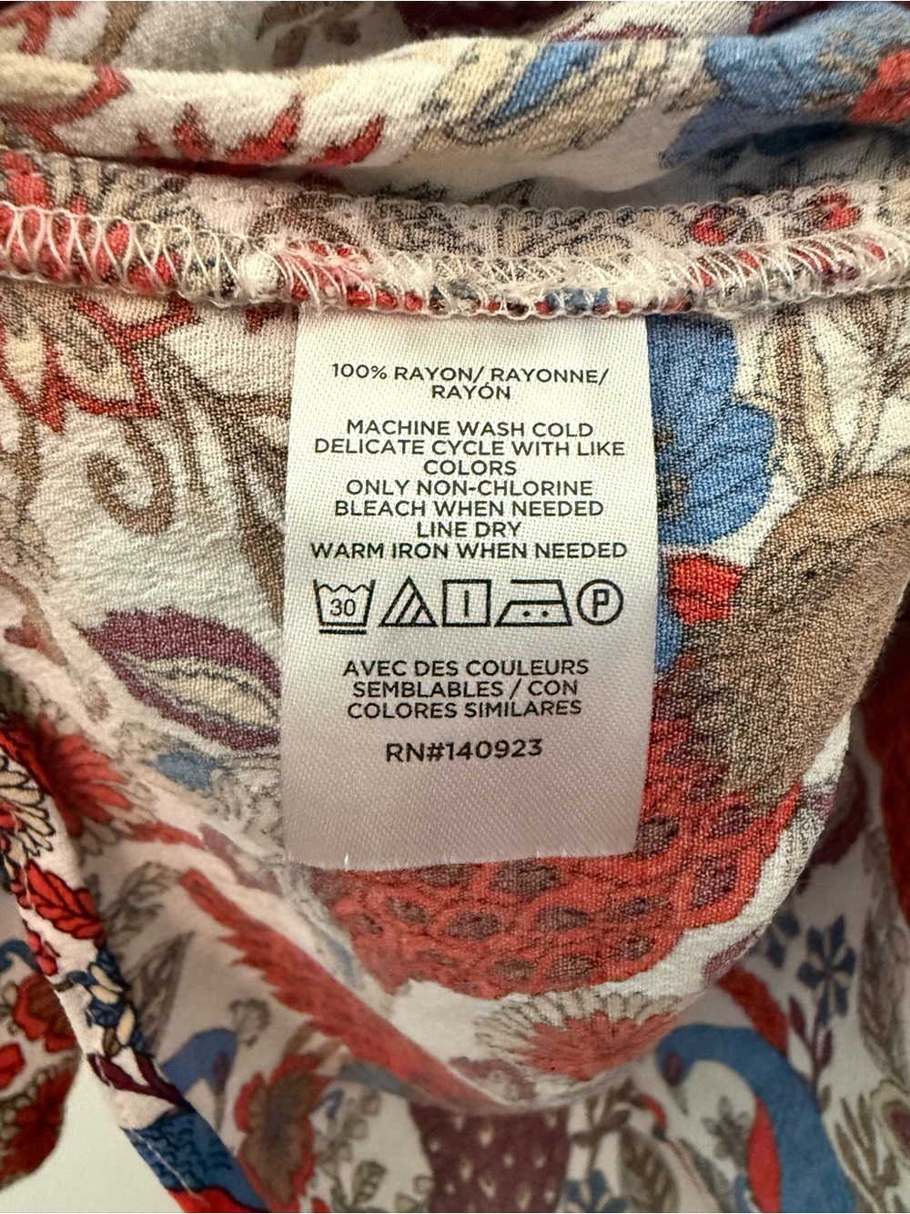 Loft Top Women’s Floral Peacock Ruffle Sleeve - Picture 11 of 14